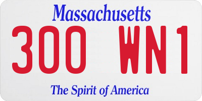 MA license plate 300WN1