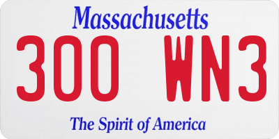 MA license plate 300WN3