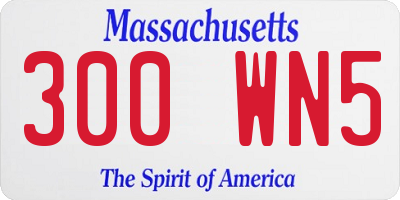 MA license plate 300WN5