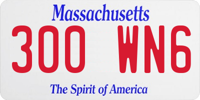 MA license plate 300WN6