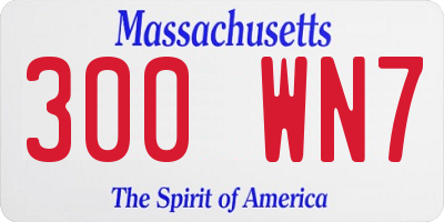 MA license plate 300WN7