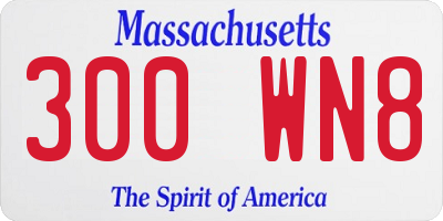 MA license plate 300WN8