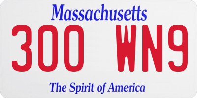 MA license plate 300WN9