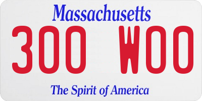 MA license plate 300WO0