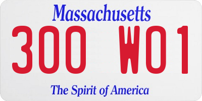 MA license plate 300WO1