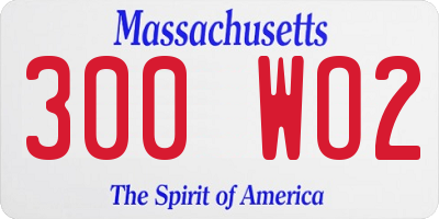 MA license plate 300WO2