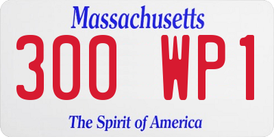 MA license plate 300WP1