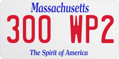 MA license plate 300WP2