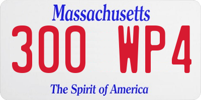 MA license plate 300WP4