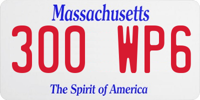 MA license plate 300WP6