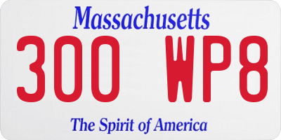 MA license plate 300WP8