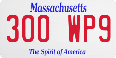 MA license plate 300WP9