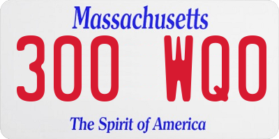 MA license plate 300WQ0