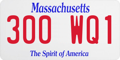 MA license plate 300WQ1