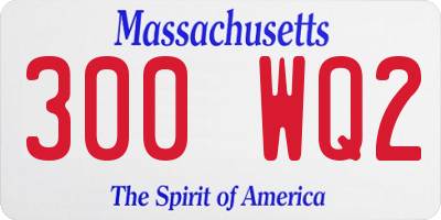 MA license plate 300WQ2