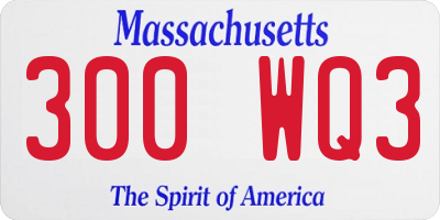 MA license plate 300WQ3