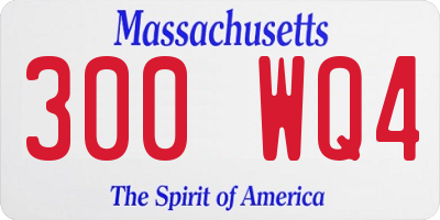MA license plate 300WQ4