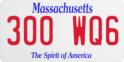 MA license plate 300WQ6
