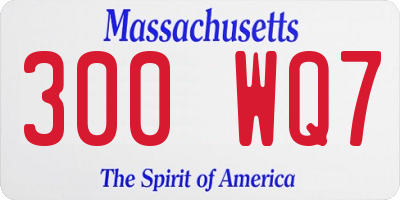 MA license plate 300WQ7