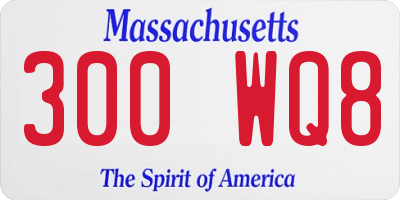 MA license plate 300WQ8