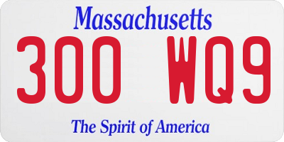 MA license plate 300WQ9