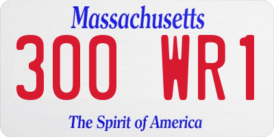 MA license plate 300WR1