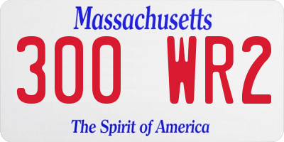 MA license plate 300WR2
