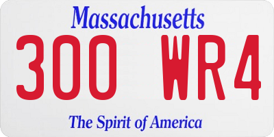 MA license plate 300WR4