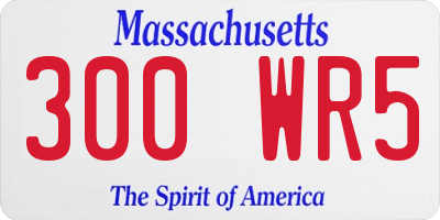 MA license plate 300WR5
