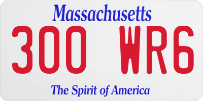 MA license plate 300WR6