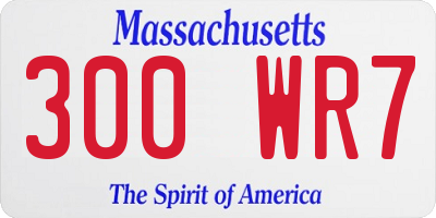 MA license plate 300WR7