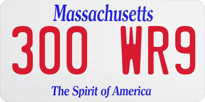 MA license plate 300WR9