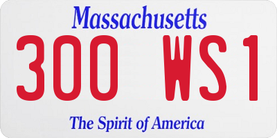 MA license plate 300WS1