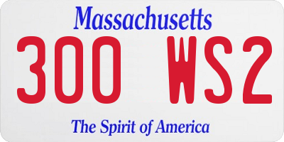 MA license plate 300WS2
