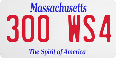MA license plate 300WS4