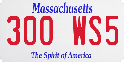 MA license plate 300WS5