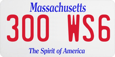 MA license plate 300WS6
