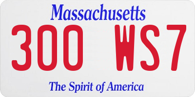 MA license plate 300WS7