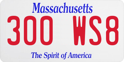 MA license plate 300WS8