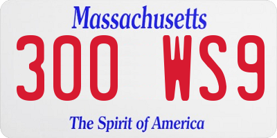 MA license plate 300WS9