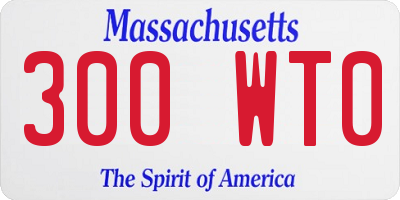 MA license plate 300WT0