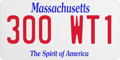 MA license plate 300WT1