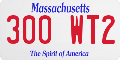 MA license plate 300WT2