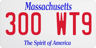 MA license plate 300WT9