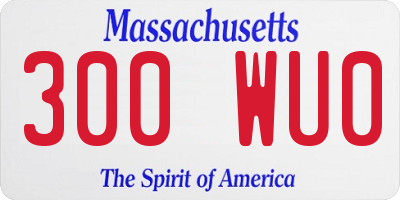 MA license plate 300WU0