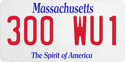MA license plate 300WU1