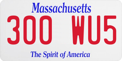 MA license plate 300WU5