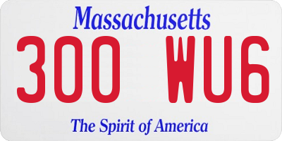 MA license plate 300WU6