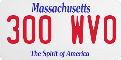 MA license plate 300WV0