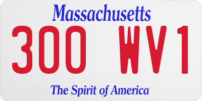 MA license plate 300WV1